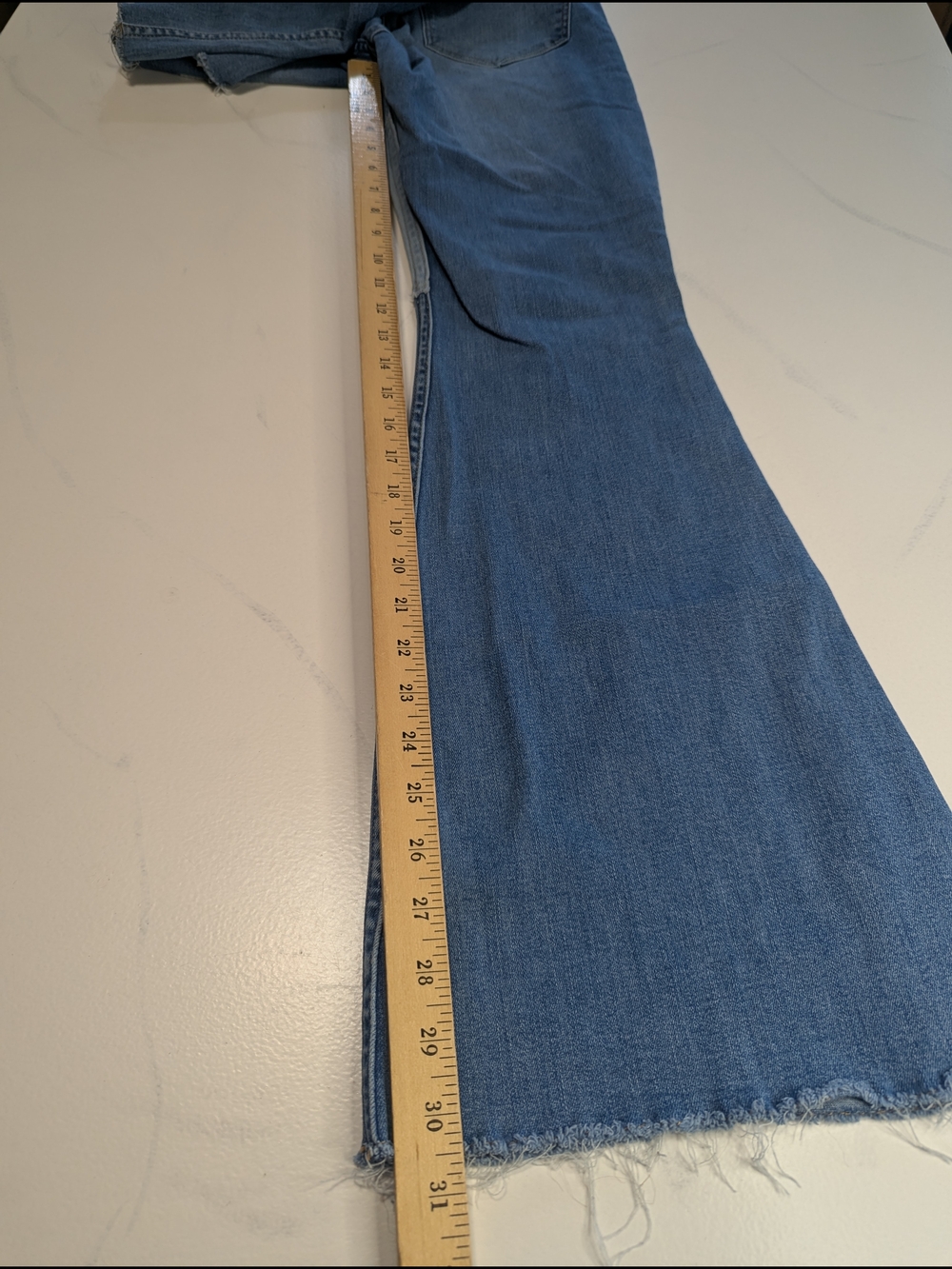 Hollister Patchwork High Rise Flare Raw Hem Soft Stretch Juniors Size 11R 30/31 - Picture 8 of 10